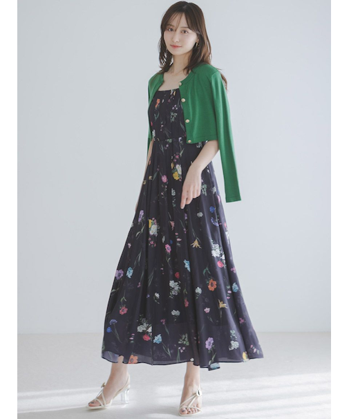 カーデセットフローラルプリントキャミワンピース