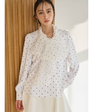 チュールタイブラウス