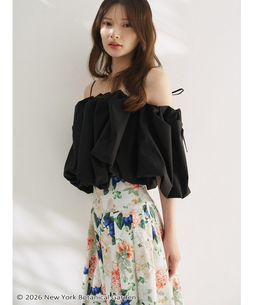 オフショルタックバルーンブラウス