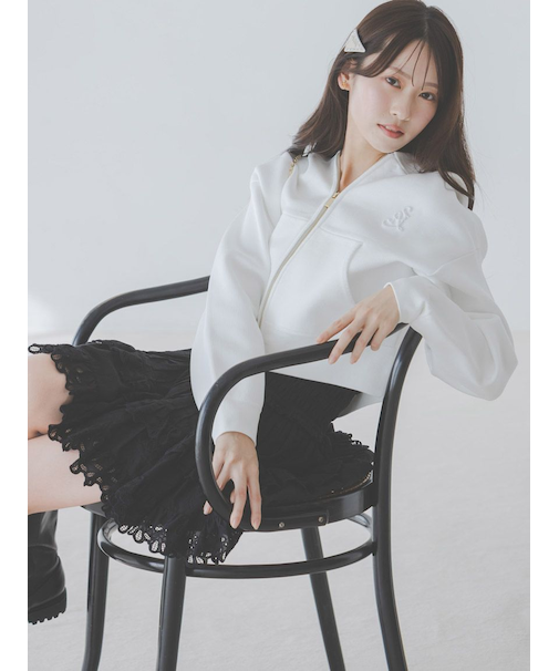 ショートニットパーカー