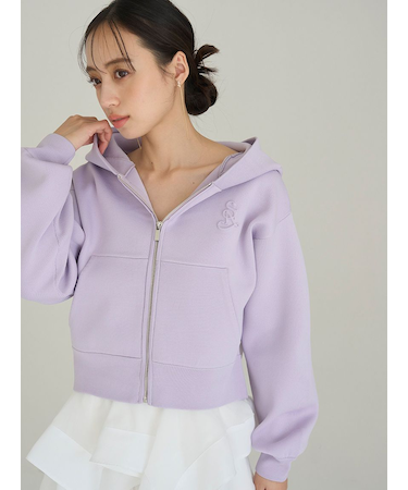 ショートニットパーカー