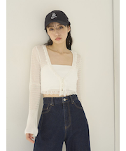 シアーフリルコンパクトカーディガン