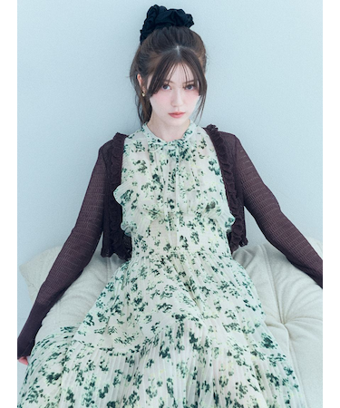 シアーフリルコンパクトカーディガン