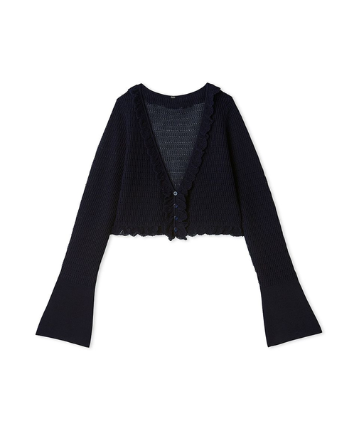 シアーフリルコンパクトカーディガン