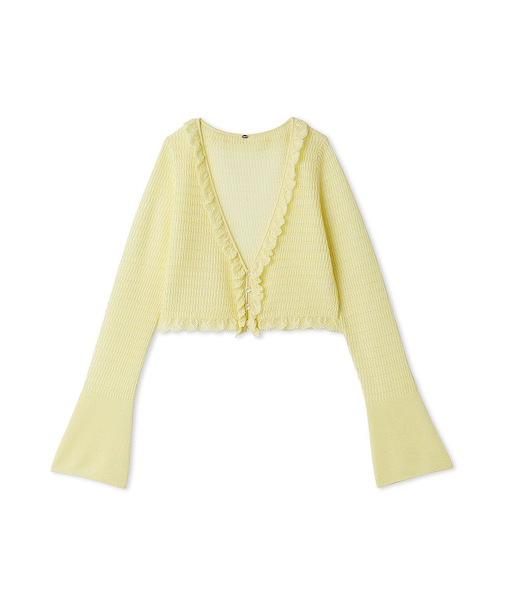 シアーフリルコンパクトカーディガン