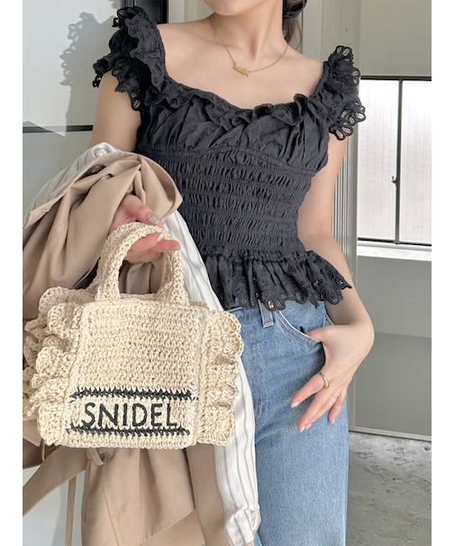 コットンシャーリングブラウス