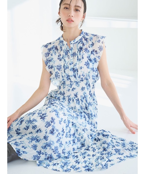 販路限定サイズあり】Sustainableプリーツプリントワンピース