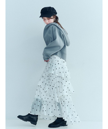 Sustainableプリーツティアードスカート