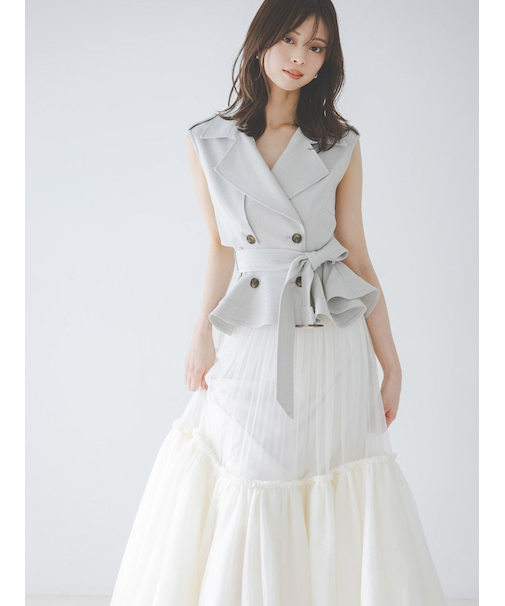 トレンチチュールセットドレス