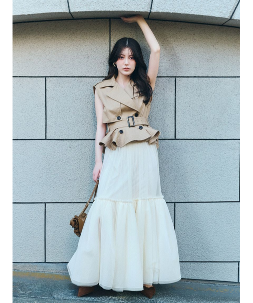トレンチチュールセットドレス