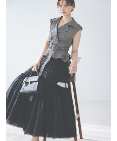 トレンチチュールセットドレス