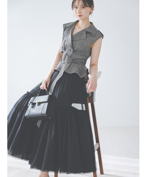 トレンチチュールセットドレス