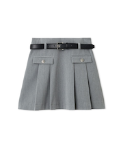 ベルト付きプリーツミニスカート