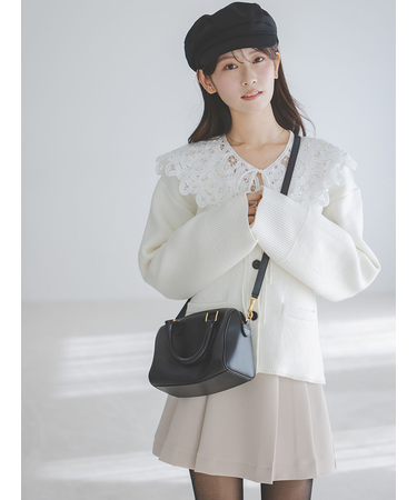 ベルト付きプリーツミニスカート