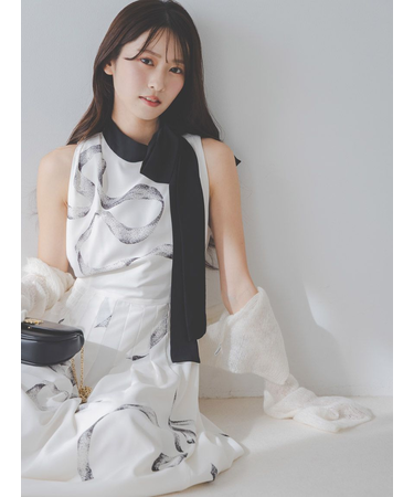 【WEB限定カラーあり】リボンディテールカーデセットワンピース