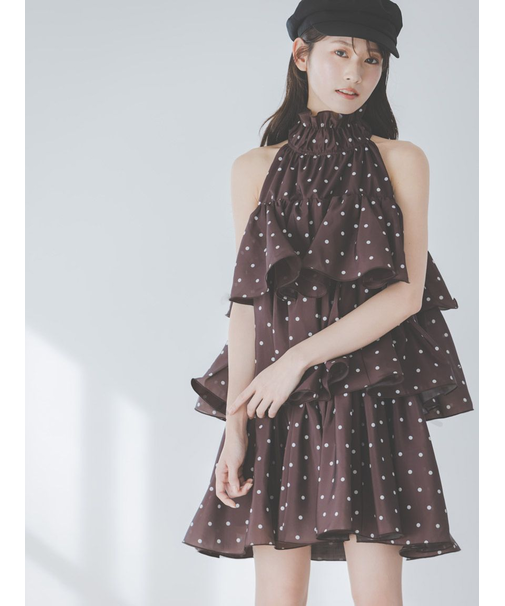 ボリュームエアリーミニワンピース