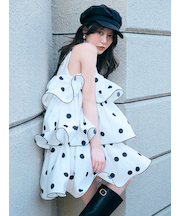 ボリュームエアリーミニワンピース