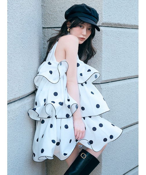 ボリュームエアリーミニワンピース