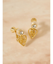 ハートキャッチストーンモチーフイヤリング