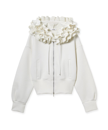 フリルショートジップパーカー