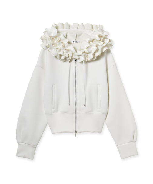 フリルショートジップパーカー