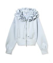 フリルショートジップパーカー