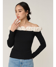 バルーンフリルニットプルオーバー