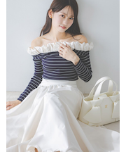 バルーンフリルニットプルオーバー