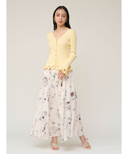 フローラルプリントフレアスカート