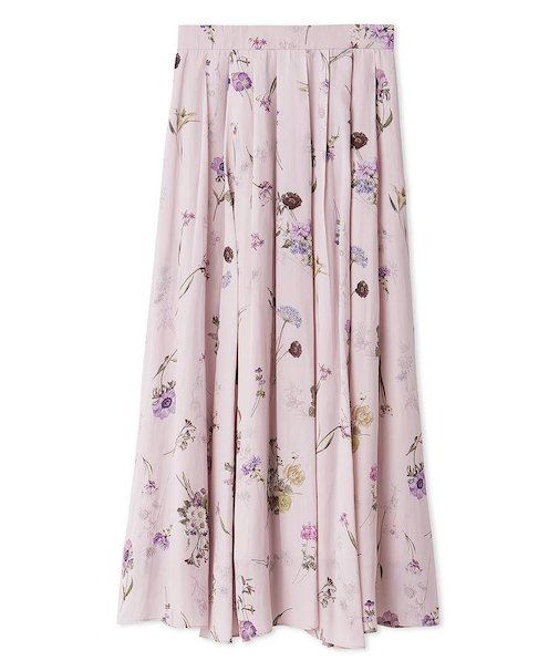 フローラルプリントフレアスカート