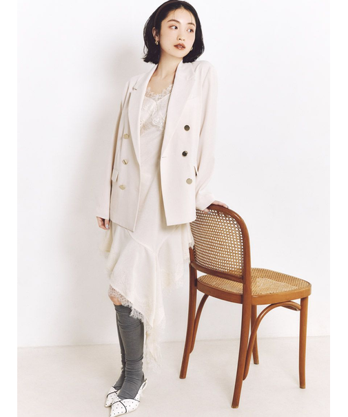 レーストリムサテンキャミTOP