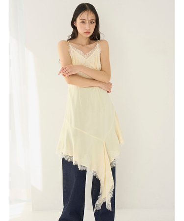 レーストリムサテンキャミTOP