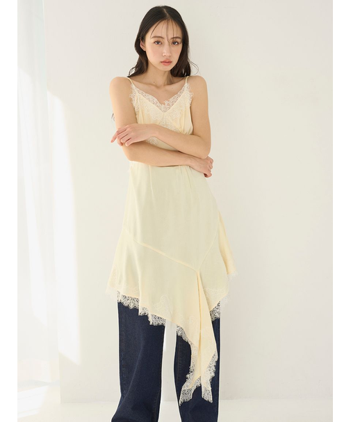 レーストリムサテンキャミTOP