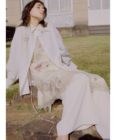 レーストリムサテンキャミTOP