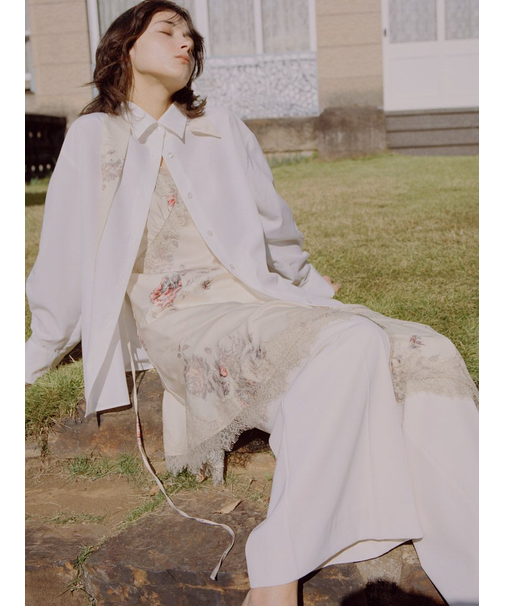 レーストリムサテンキャミTOP