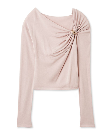 デザインメタルドレープニットプルオーバー