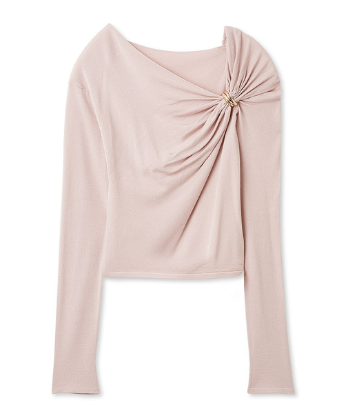 デザインメタルドレープニットプルオーバー