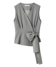 Sustainableペプラムベストトップス