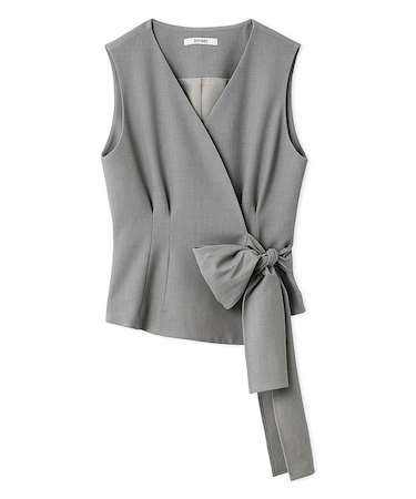 Sustainableペプラムベストトップス