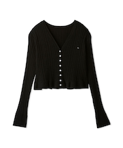 ヘムフリルランダムリブカーディガン