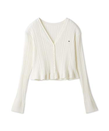 ヘムフリルランダムリブカーディガン