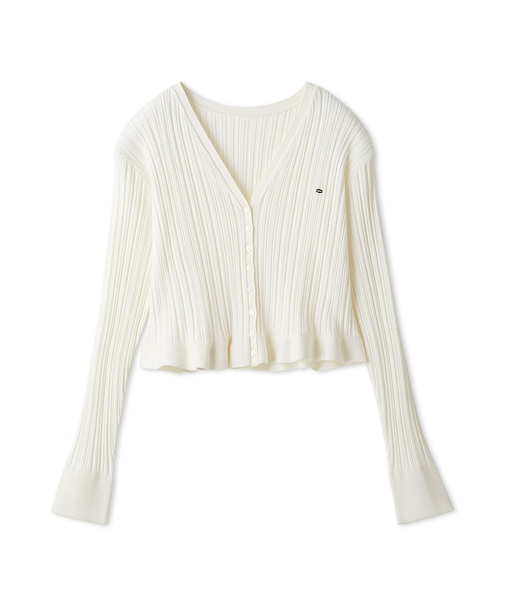 ヘムフリルランダムリブカーディガン