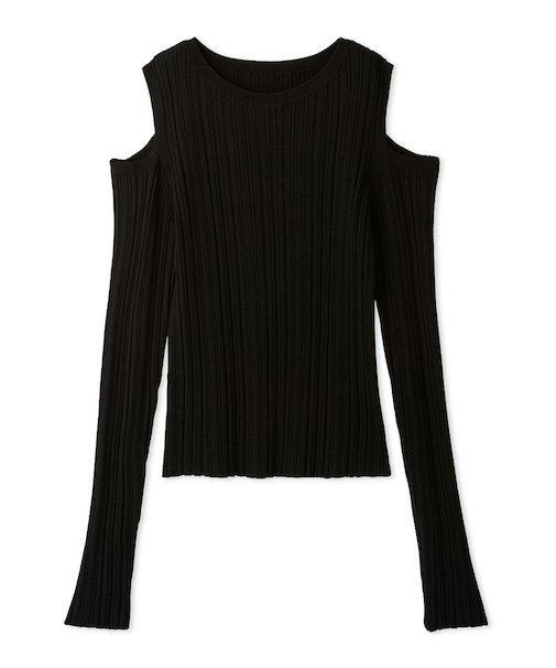 ショルダースリットランダムリブプルオーバー