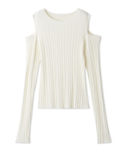 ショルダースリットランダムリブプルオーバー