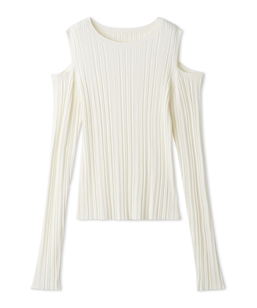 ショルダースリットランダムリブプルオーバー