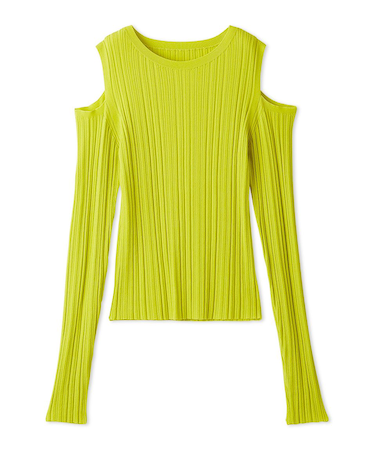 ショルダースリットランダムリブプルオーバー