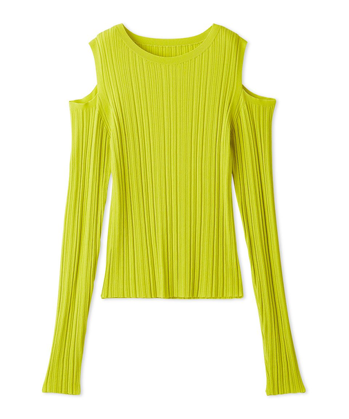 ショルダースリットランダムリブプルオーバー