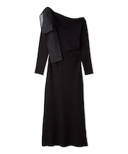 ショルダーリボンニットワンピース