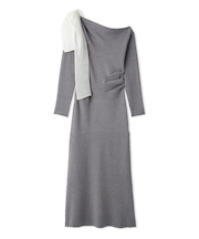 ショルダーリボンニットワンピース