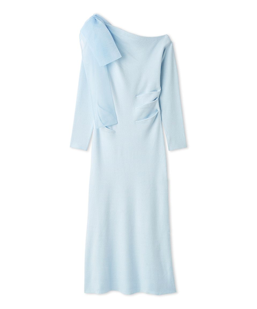 ショルダーリボンニットワンピース